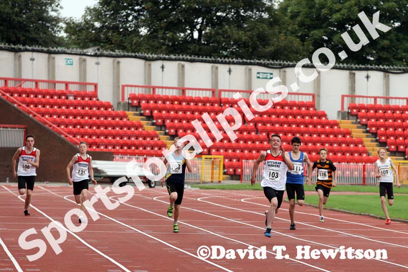 Boys under-13s 200 metres at the Gateshead Tartan Games Open.